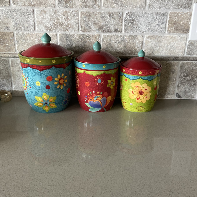 Certified International Tunisian Sunset 3 Piece Canister Set